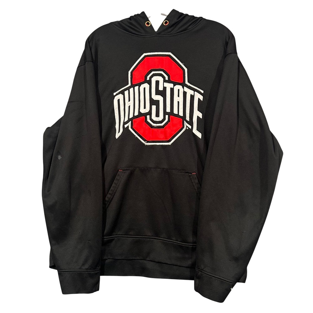 Scarlet & Gray Ohio State Buckeyes Hoodie Black Mens XL Embroidered Logo